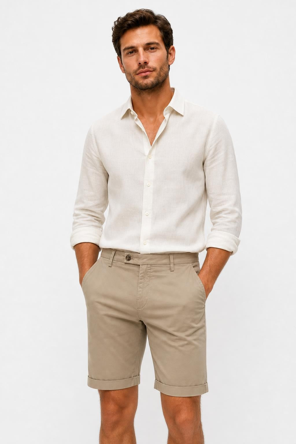 Briglia 1949 Cotton Stretch Bermuda Shorts Taupe