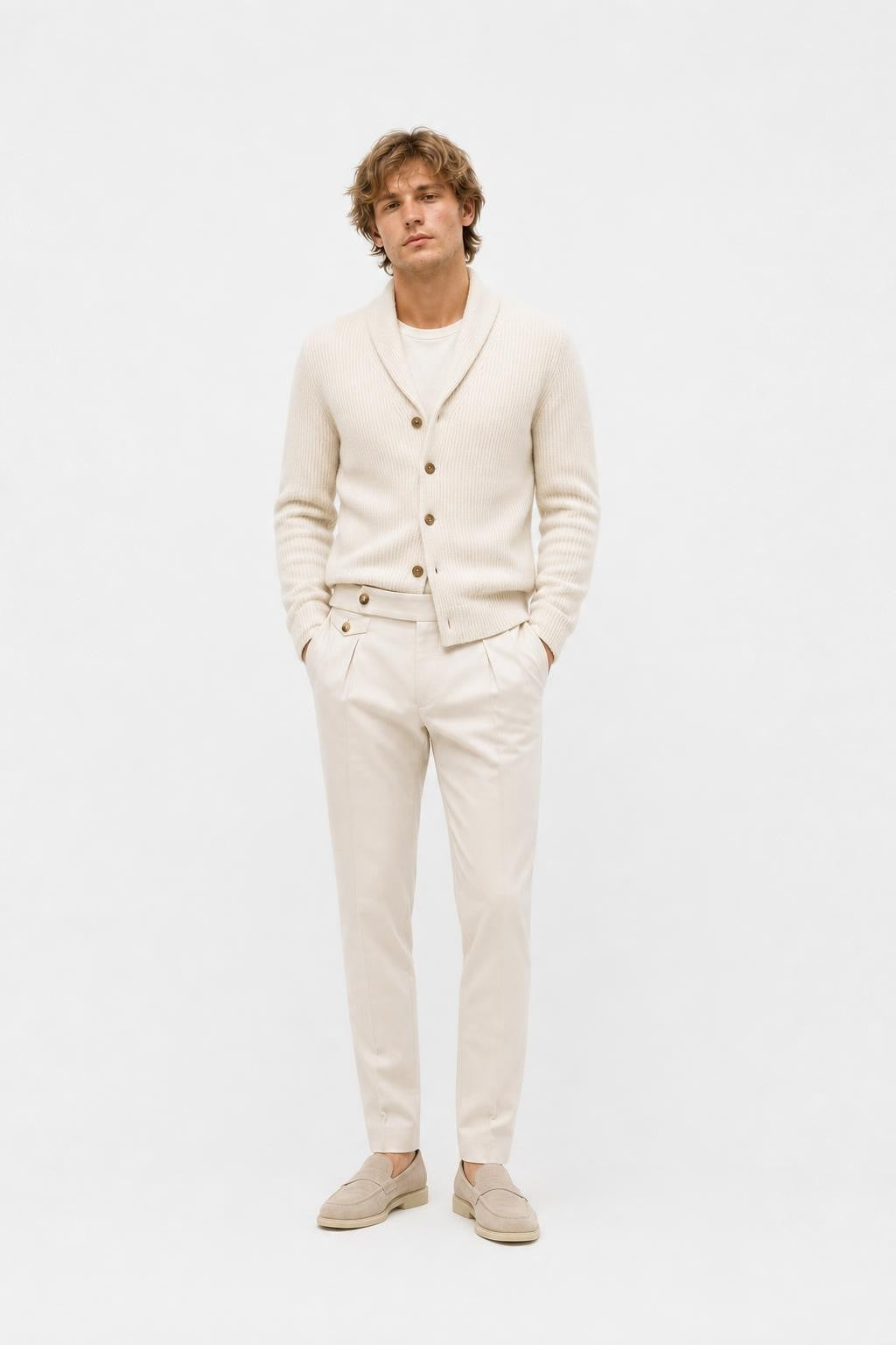 Brunello Cucinelli Cashmere Cardigan Cream