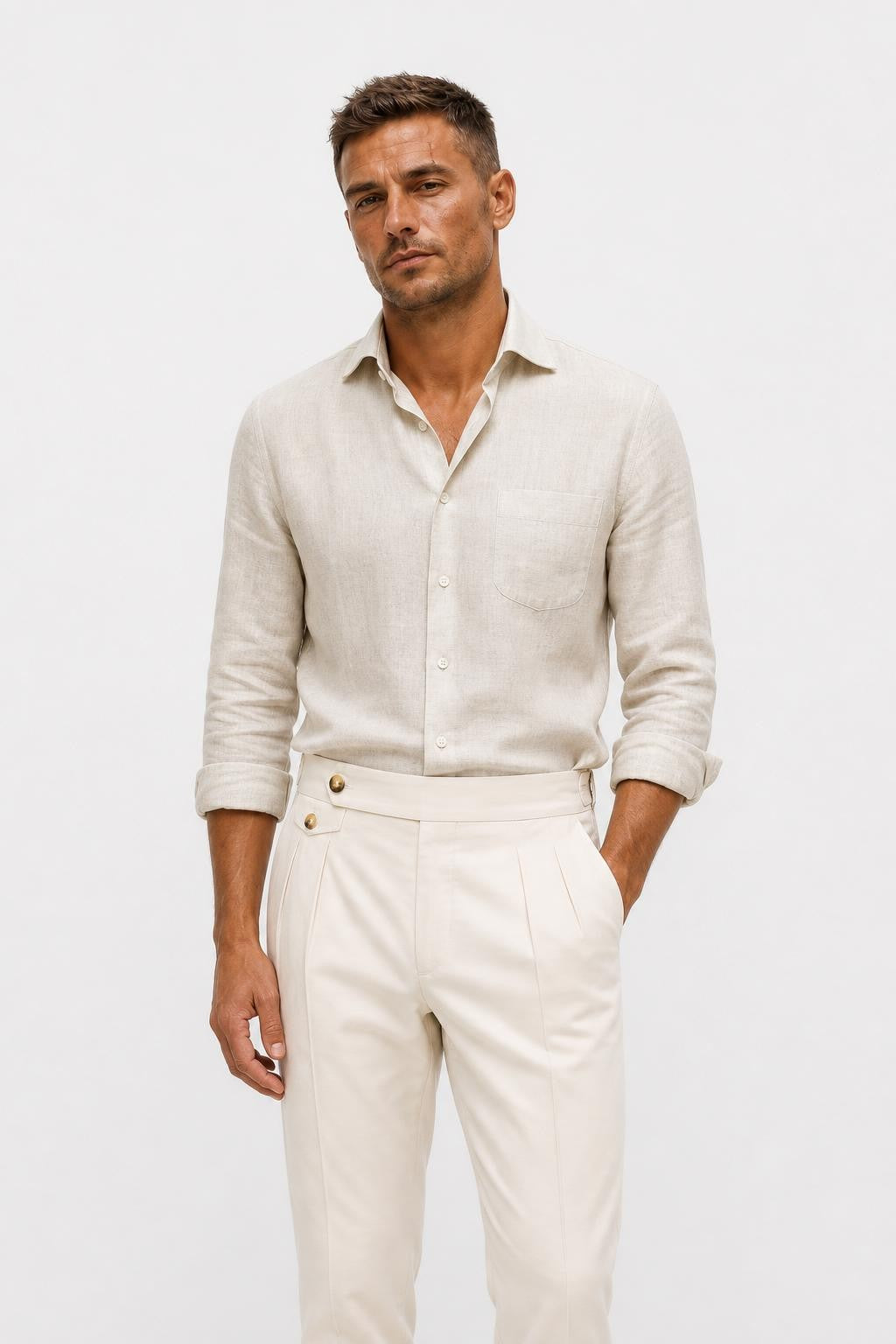 Brunello Cucinelli Traditional Fit Denim Jeans Cream