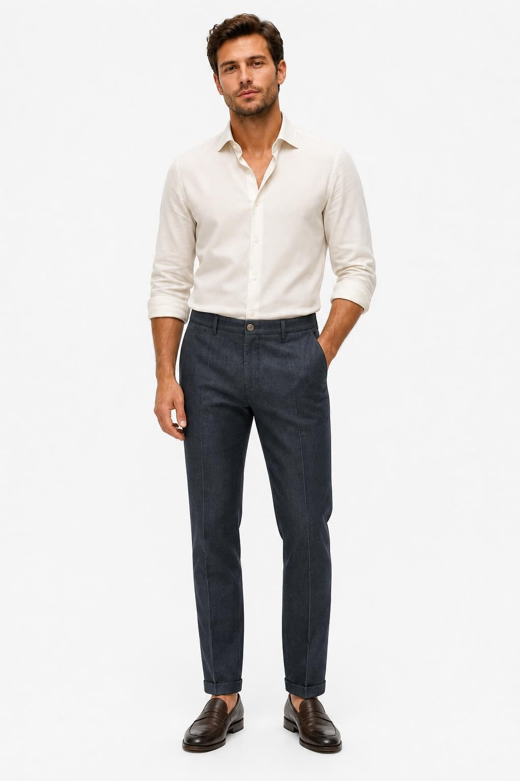 Brunello Cucinelli Traditional Fit Denim Jeans Navy