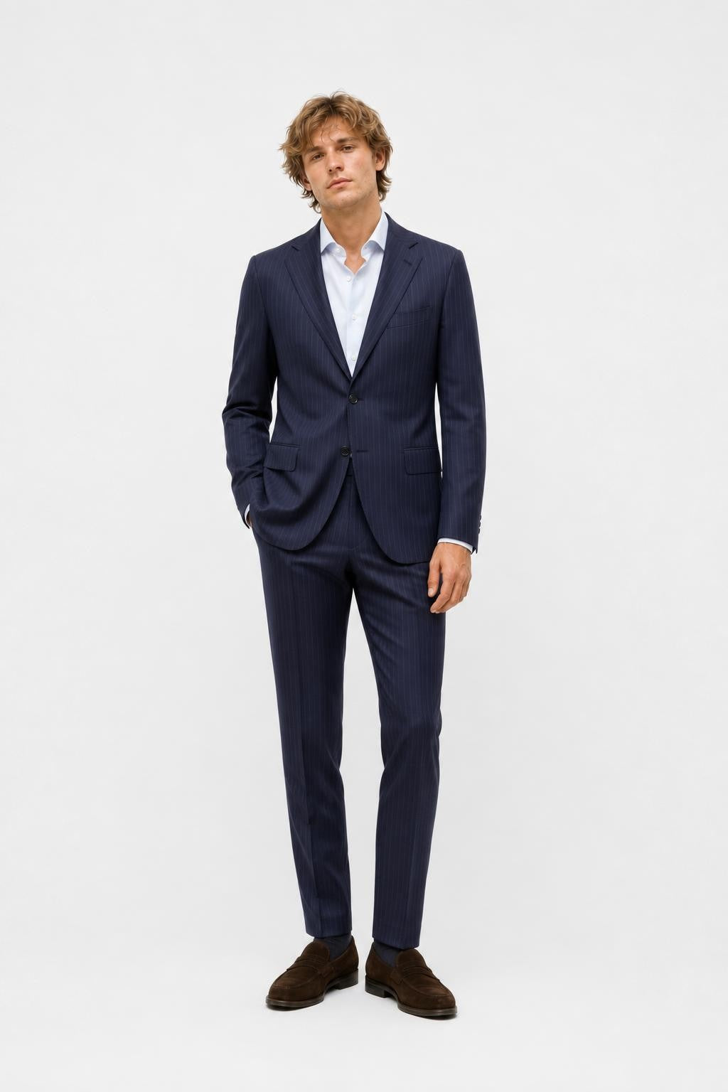 Cesare Attolini Suit Navy Striped