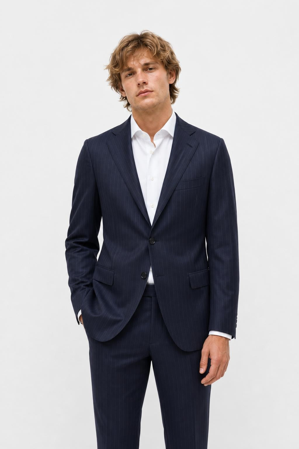 Cesare Attolini Suit Navy Striped