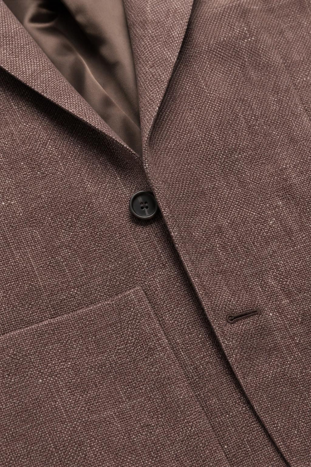 Corneliani Linen Wool Blazer Brown Melange
