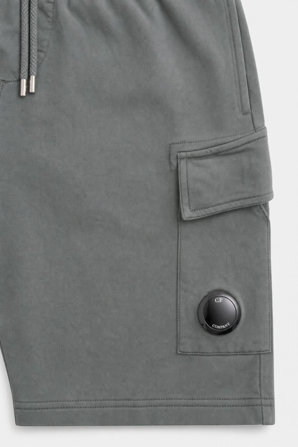 C.P. Company Cotton Cargo Sweat Shorts Grey Green