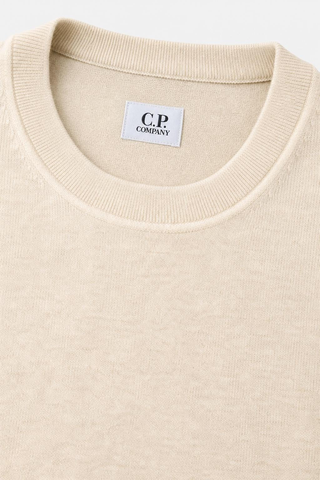 C.P. Company Wool Blend Crew Neck Jumper Beige