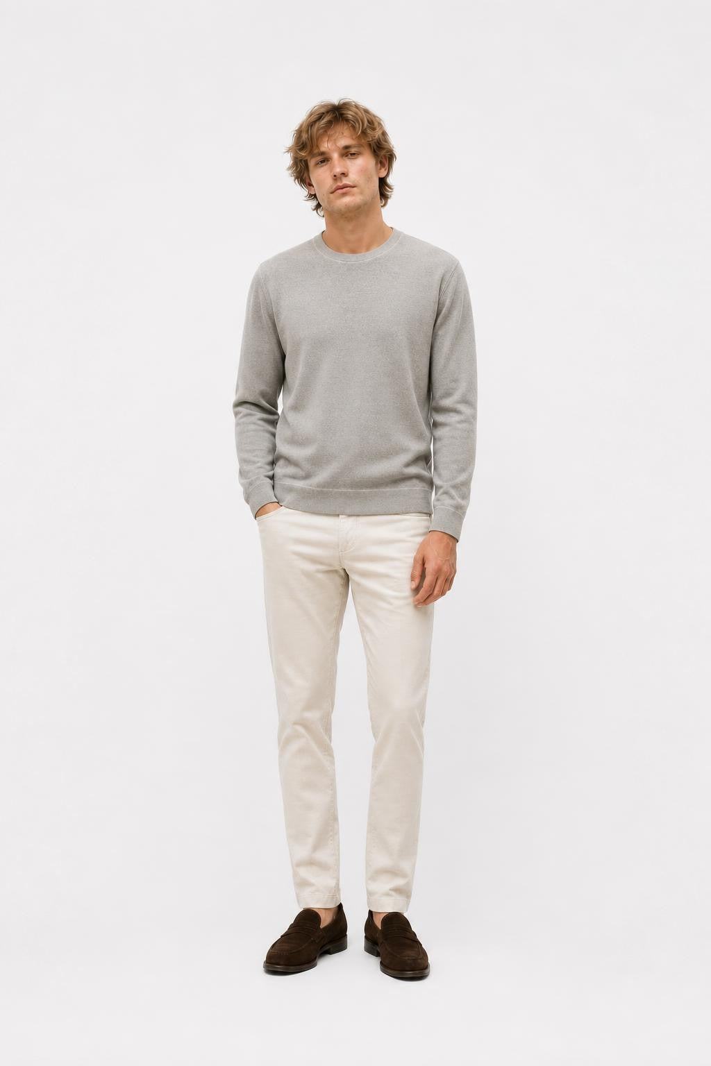 C.P. Company Wool Blend Crew Neck Jumper Grey