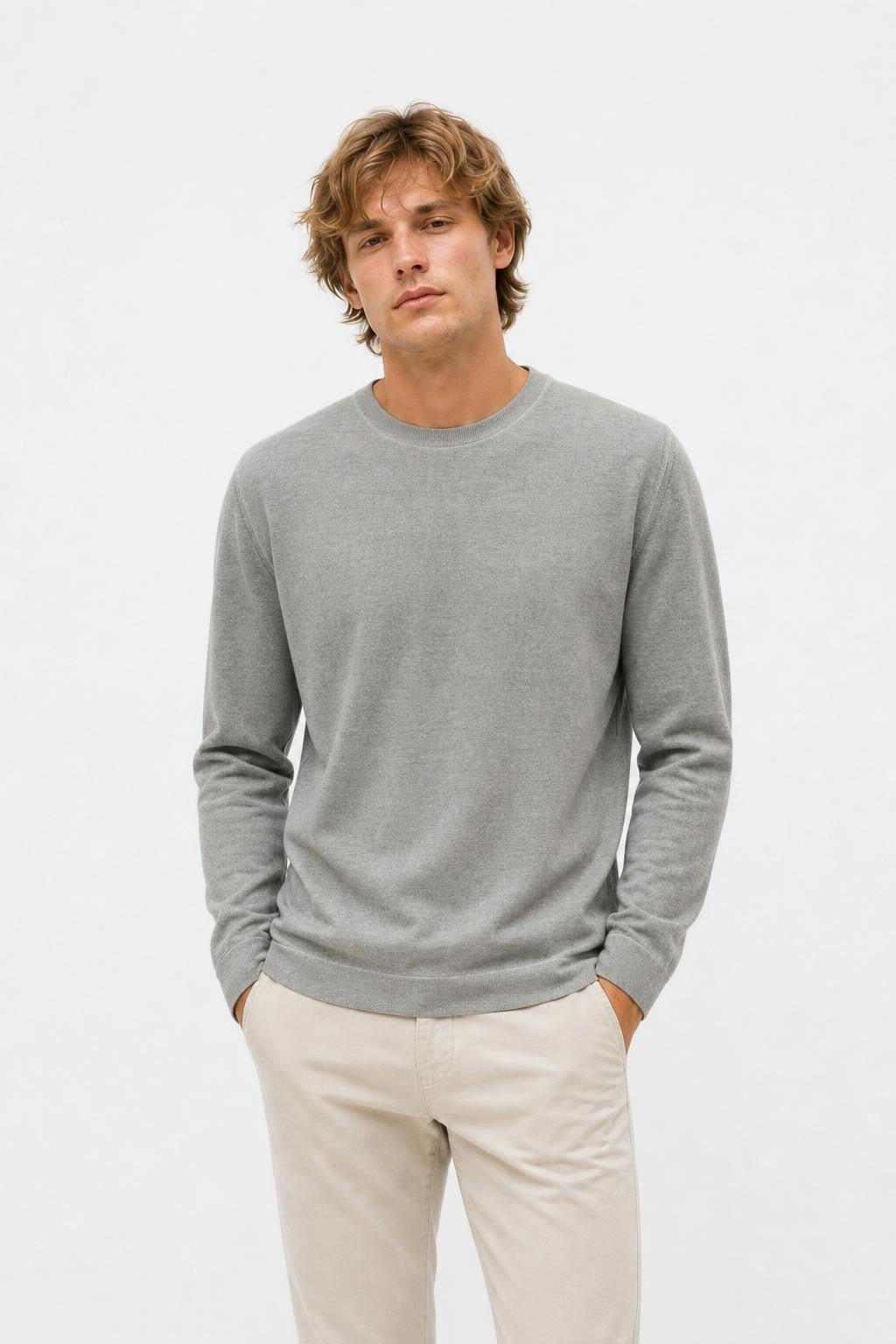 C.P. Company Wool Blend Crew Neck Jumper Grey