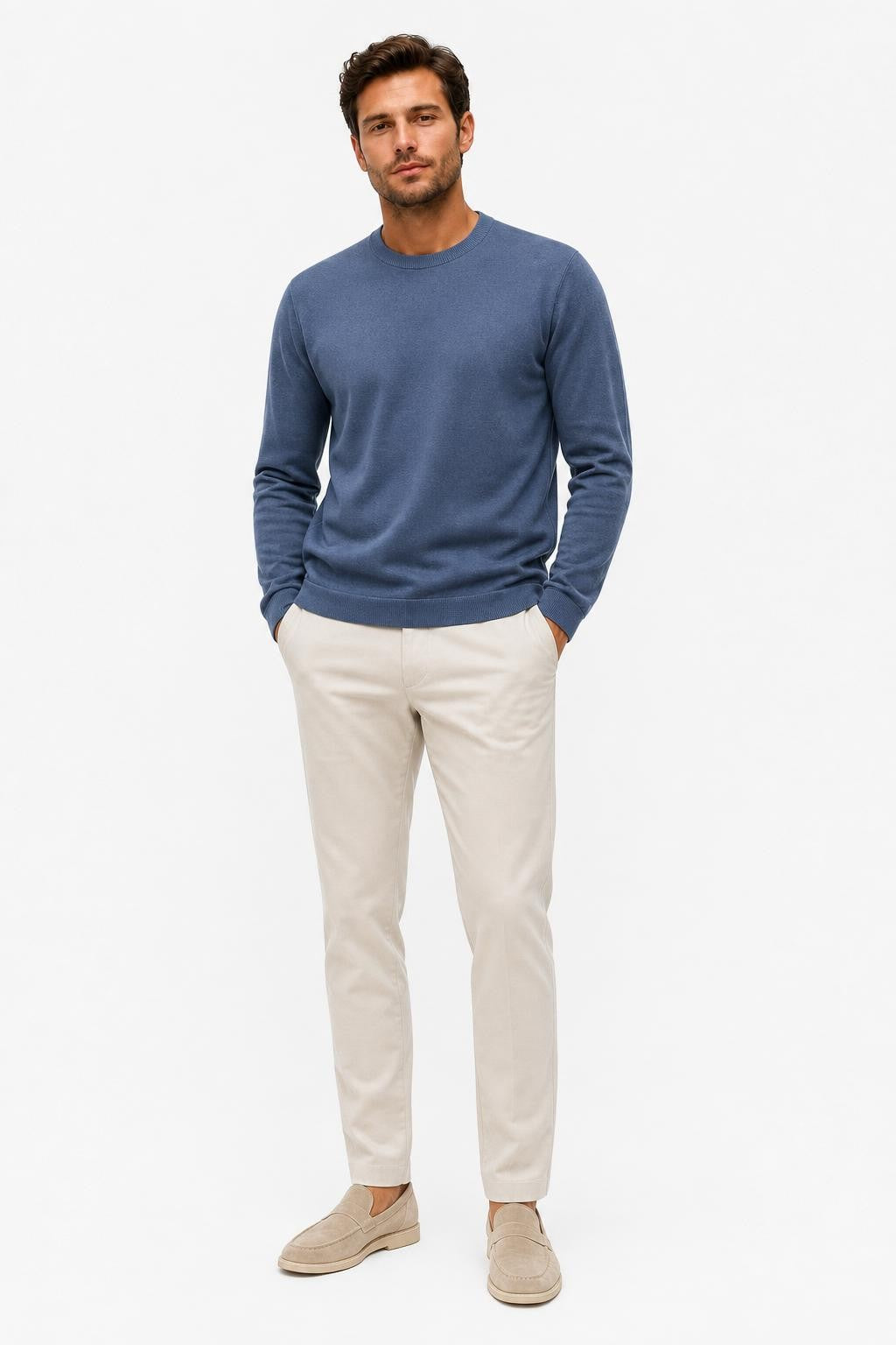 C.P. Company Wool Blend Crew Neck Jumper Navy