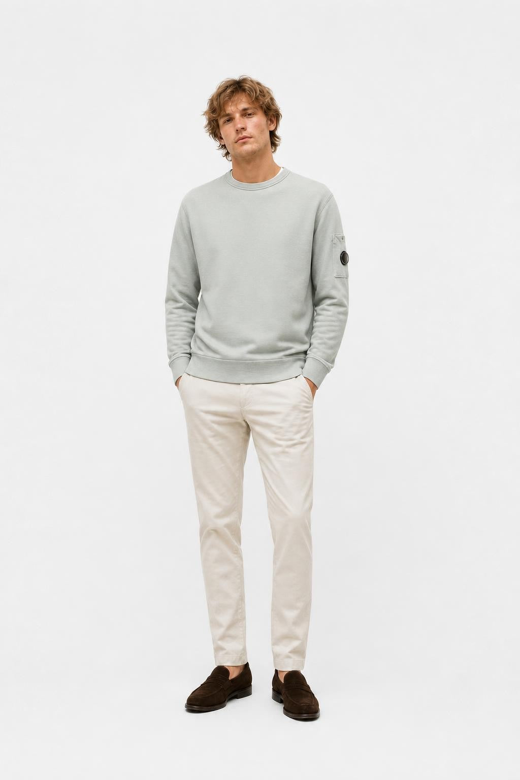 C.P. Company Baumwolle Crew Neck Sweatshirt Beige