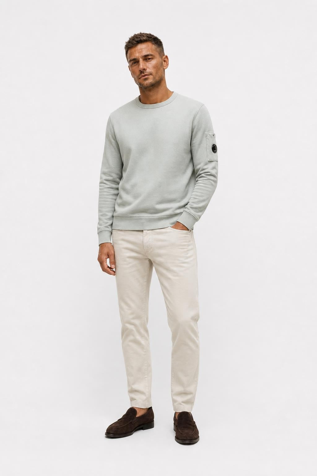 C.P. Company Cotton Crew Neck Sweatshirt Grey-Green