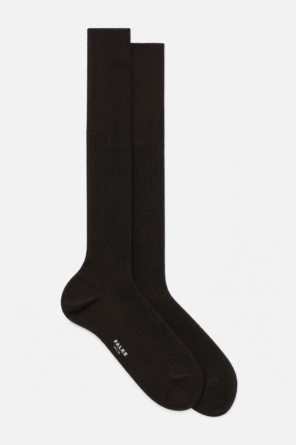 Falke Egyptian Baumwolle Knee High Socke 'No. 10' Dunkelbraun