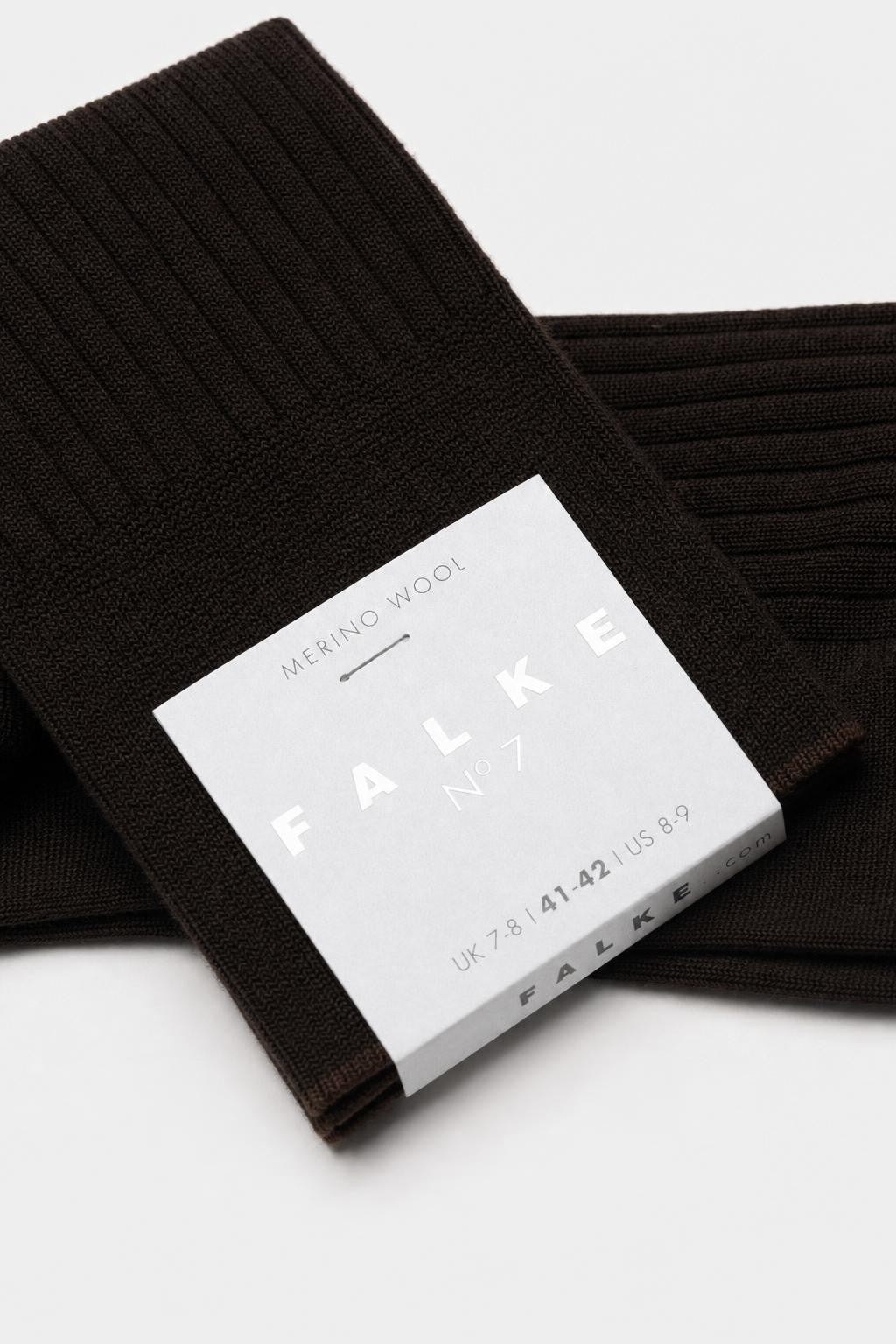 Falke Merino Wool Sock 'No. 7' Dark Brown