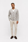 Filippo de Laurentiis Merino Wool Cardigan Grey Melange