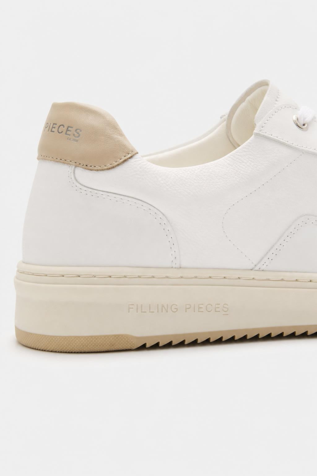 Filling Pieces Leather Sneakers 'Mondo Crumbs' White