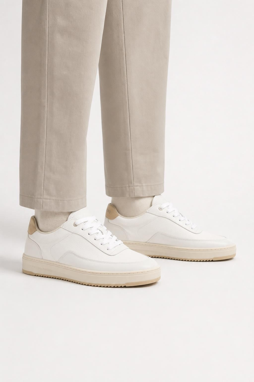 Filling Pieces Leather Sneakers 'Mondo Crumbs' White