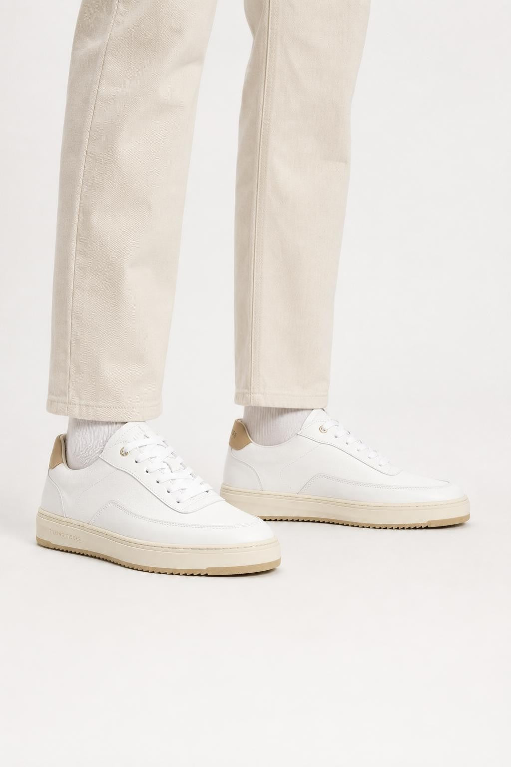 Filling Pieces Leather Sneakers 'Mondo Crumbs' White