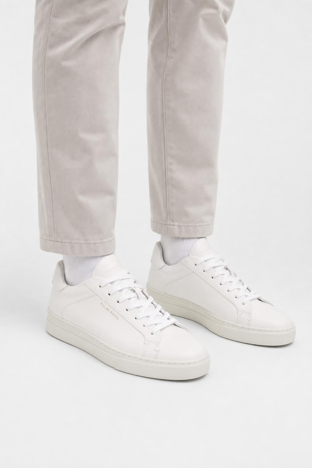 Filling Pieces Leather Sneakers 'Tiebreak Core' White