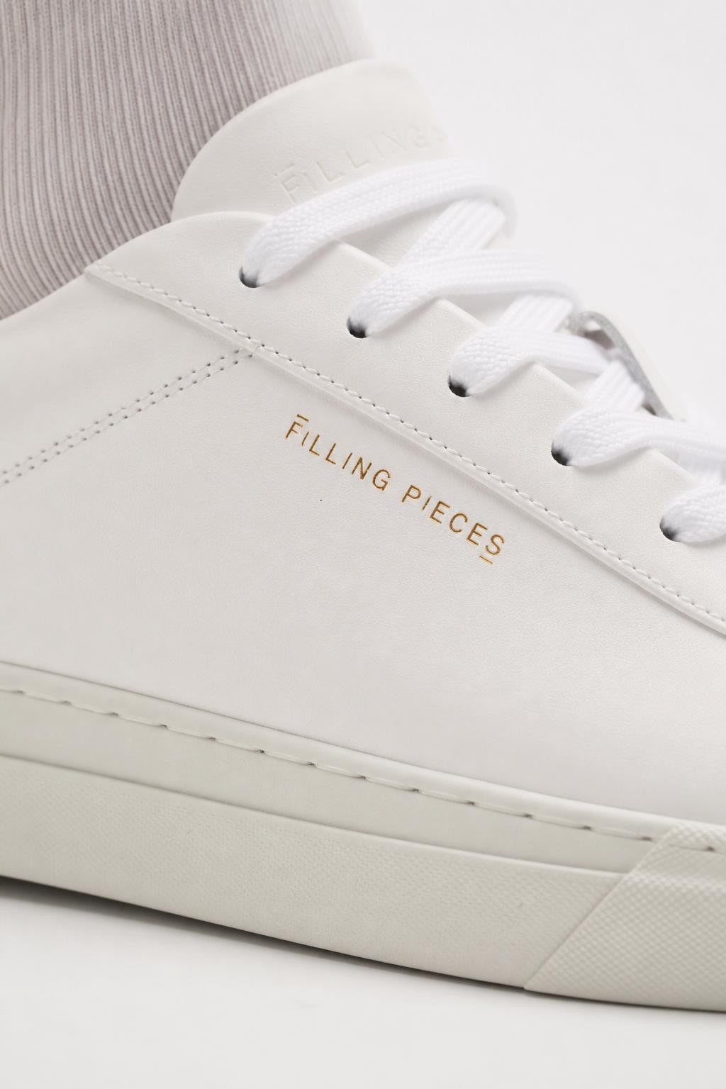 Filling Pieces Leather Sneakers 'Tiebreak Core' White