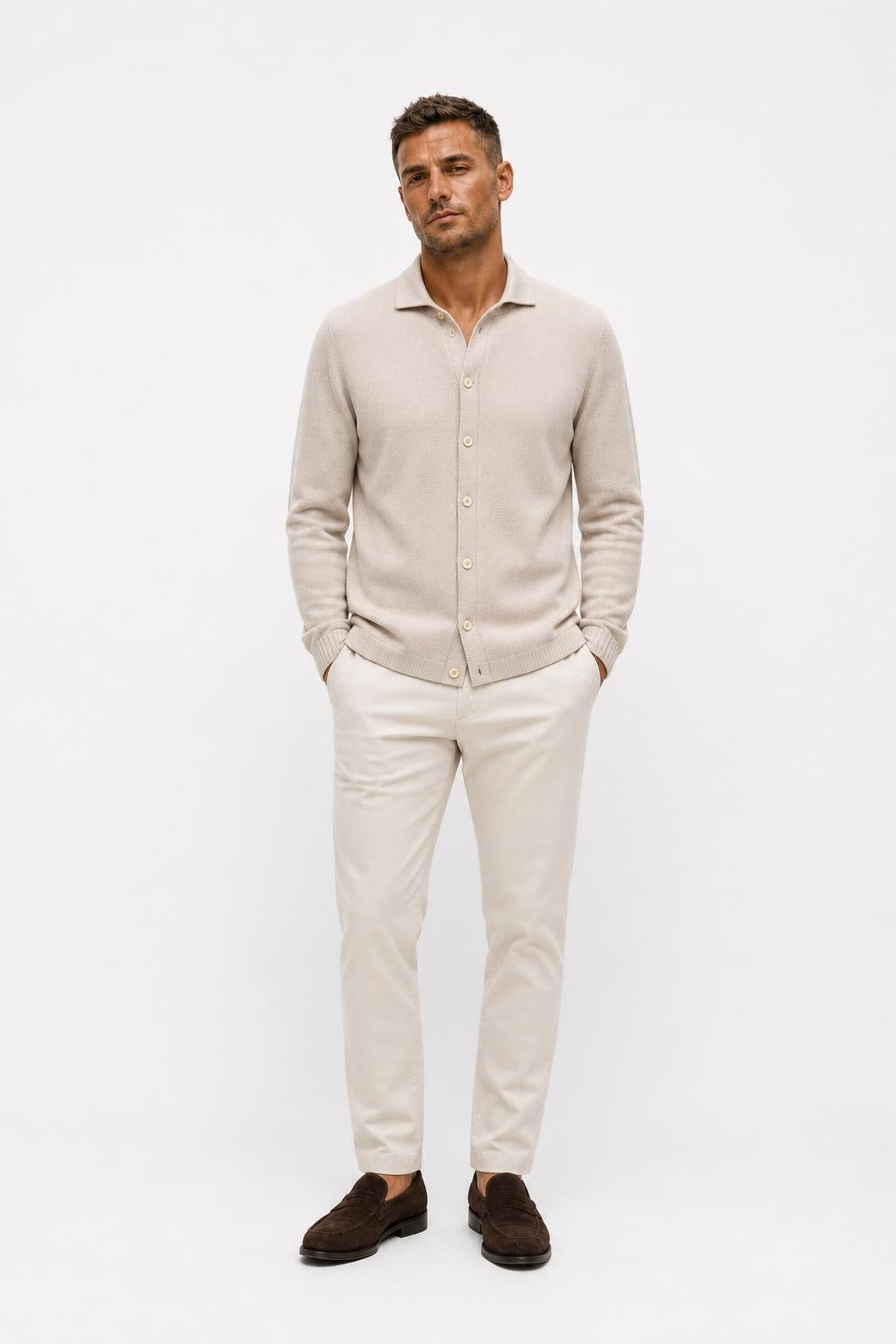 Fioroni Wool Cardigan Beige