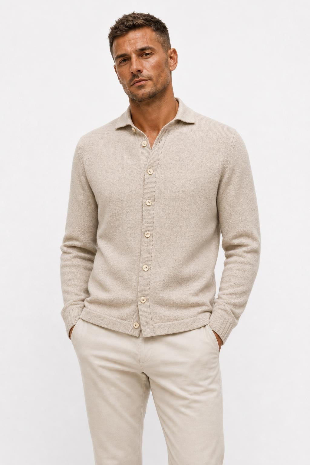 Fioroni Wool Cardigan Beige