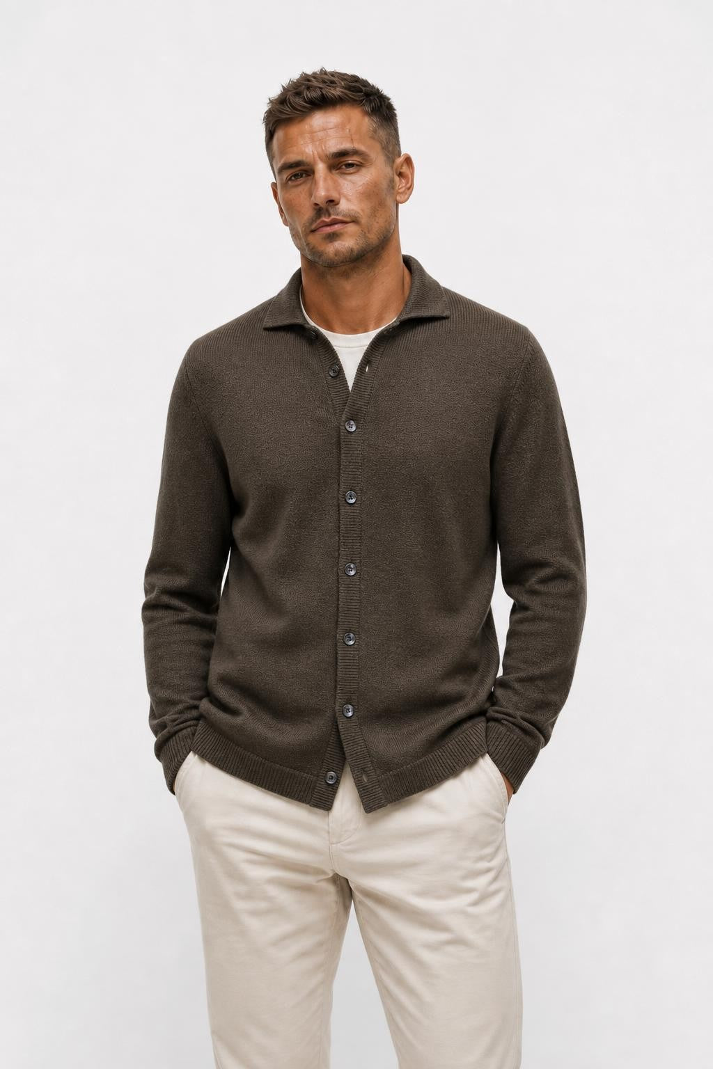 Fioroni Wolle Cardigan Oliv
