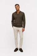 Fioroni Wool V-Neck Jumper Olive
