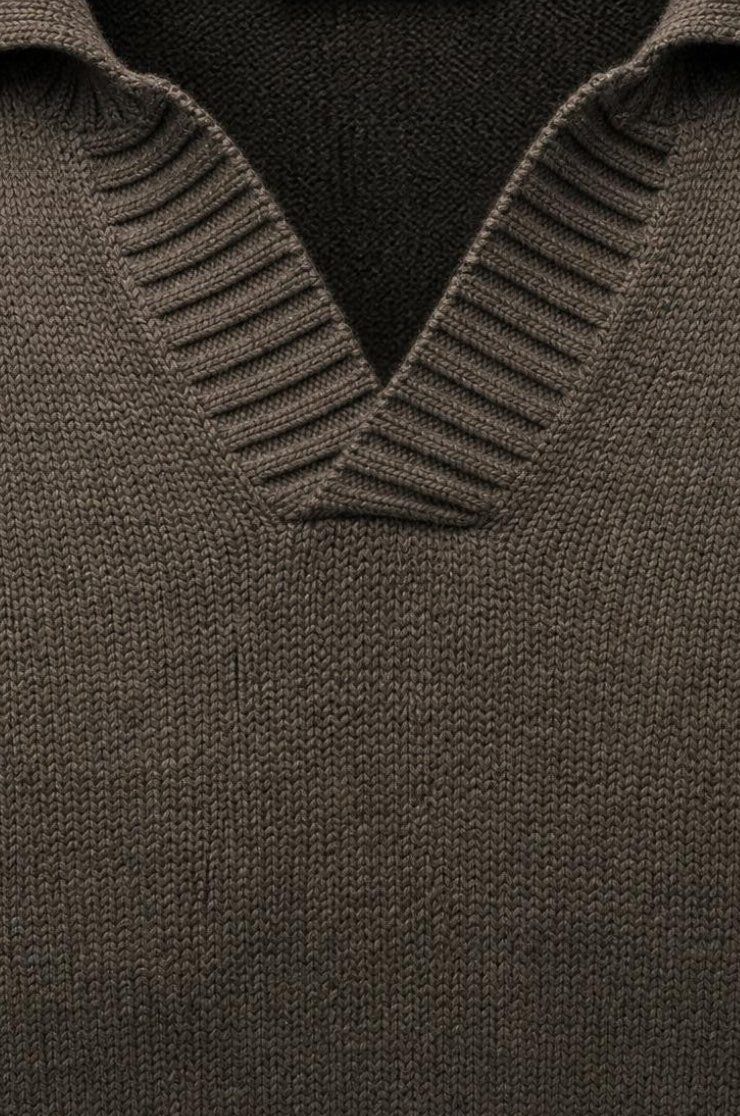 Fioroni Wool V-Neck Jumper Olive