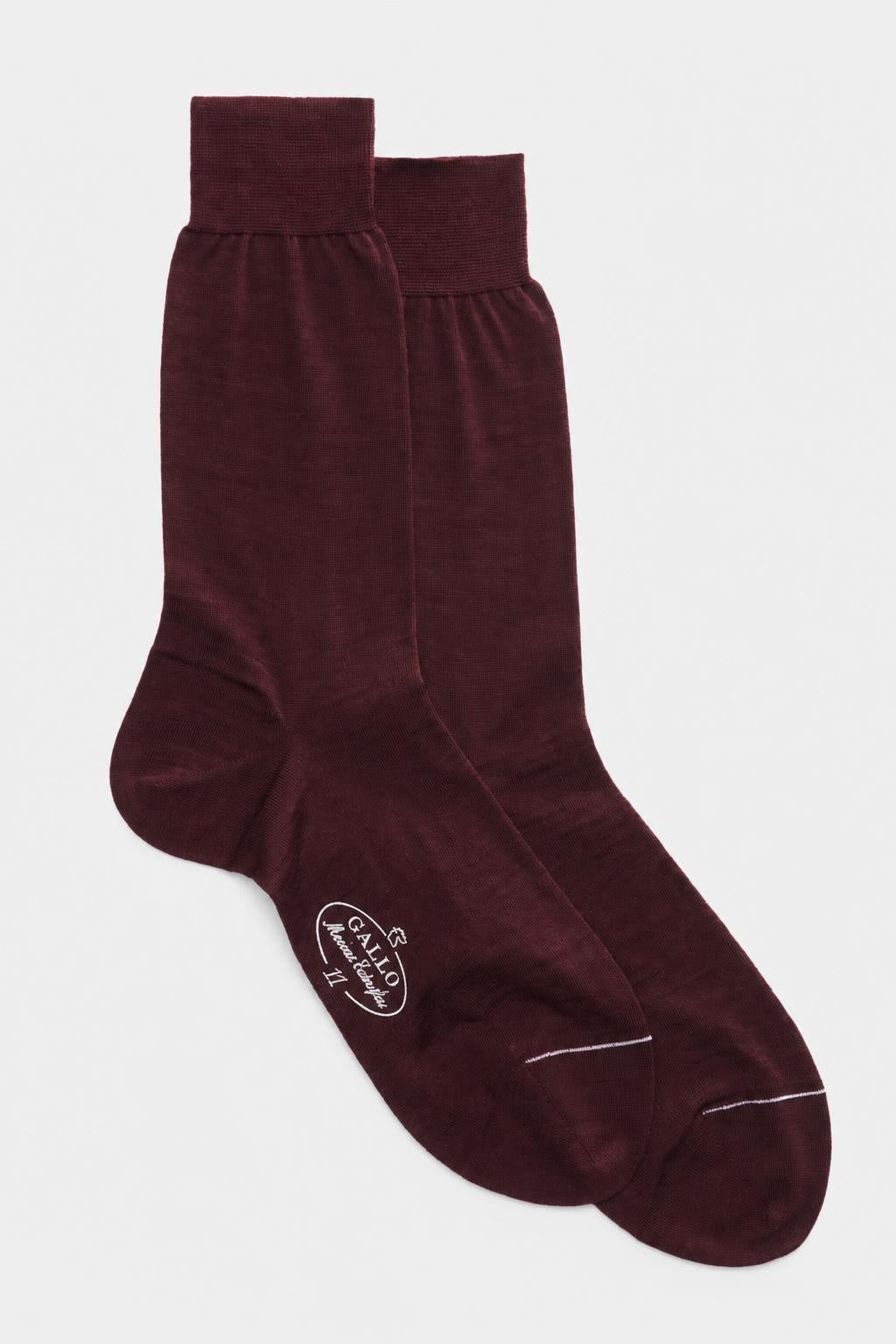 Gallo Merino Wool Knee High Socks Burgundy