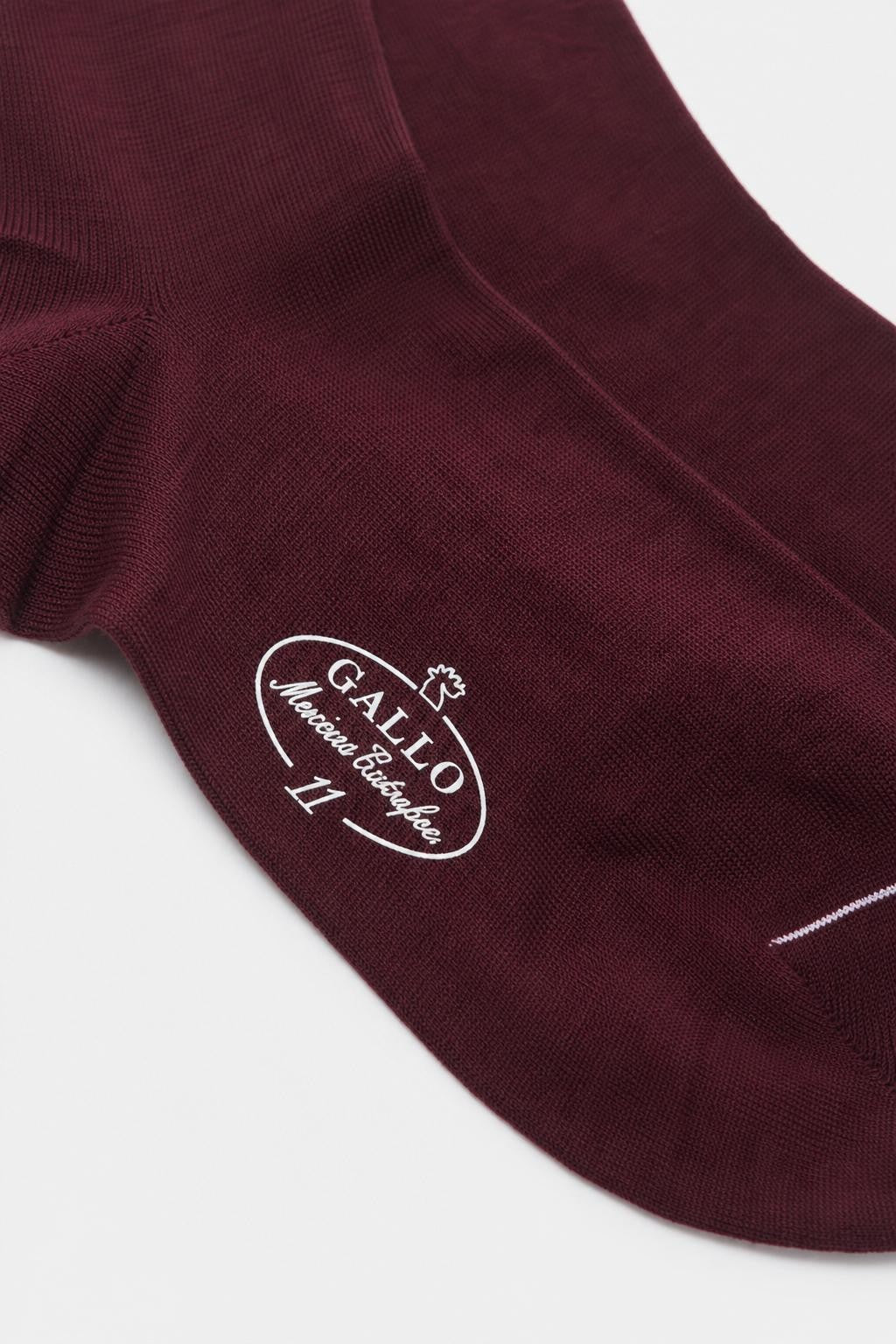 Gallo Merino Wool Knee High Socks Burgundy