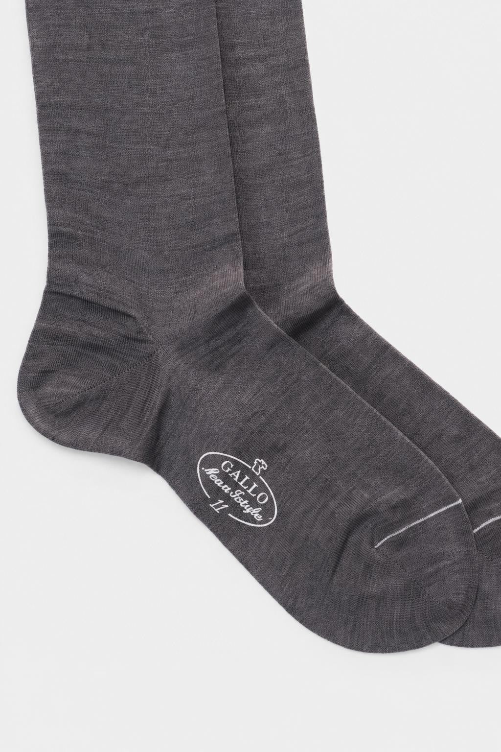 Gallo Merino Wool Knee High Socks Dark Grey