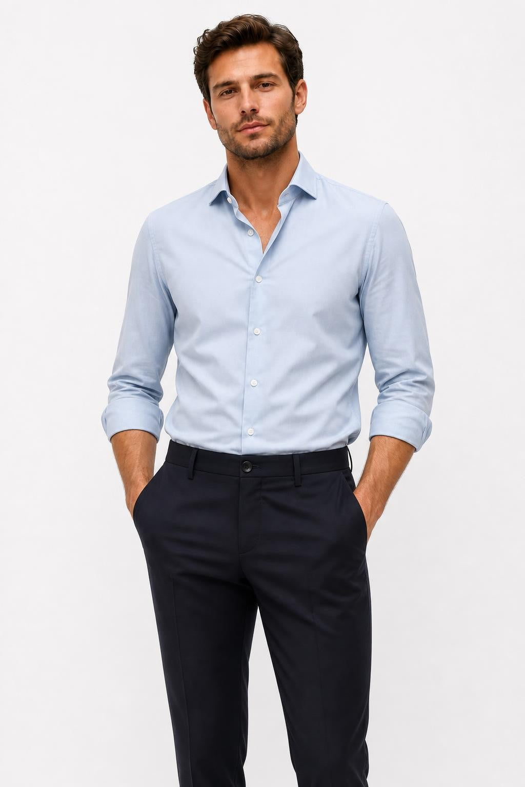 GTA Davide Pure Virgin Wool Trousers Dark Navy