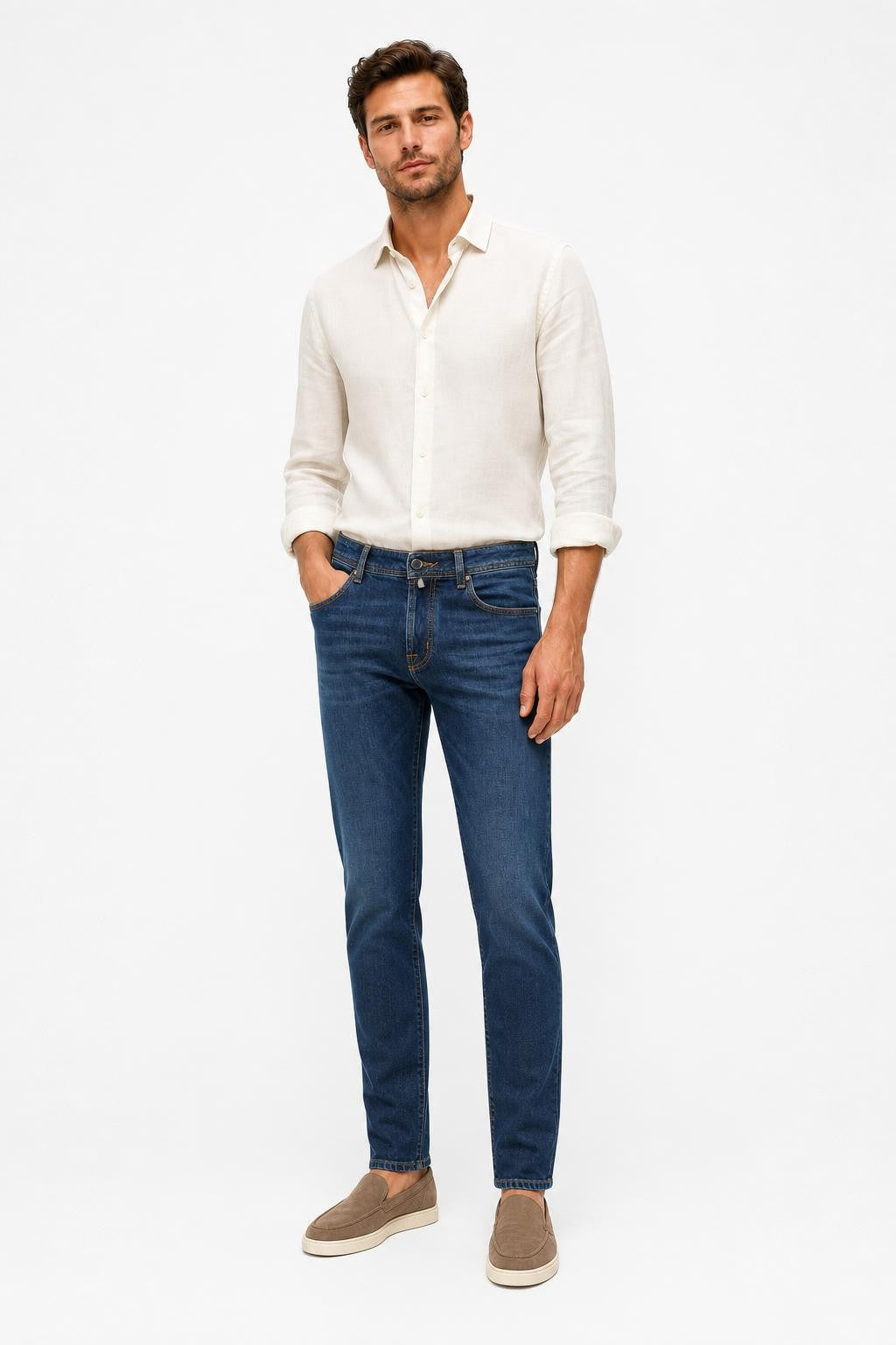 Jacob Cohen Bard Resort Cotton Linen Jeans Dark Blue