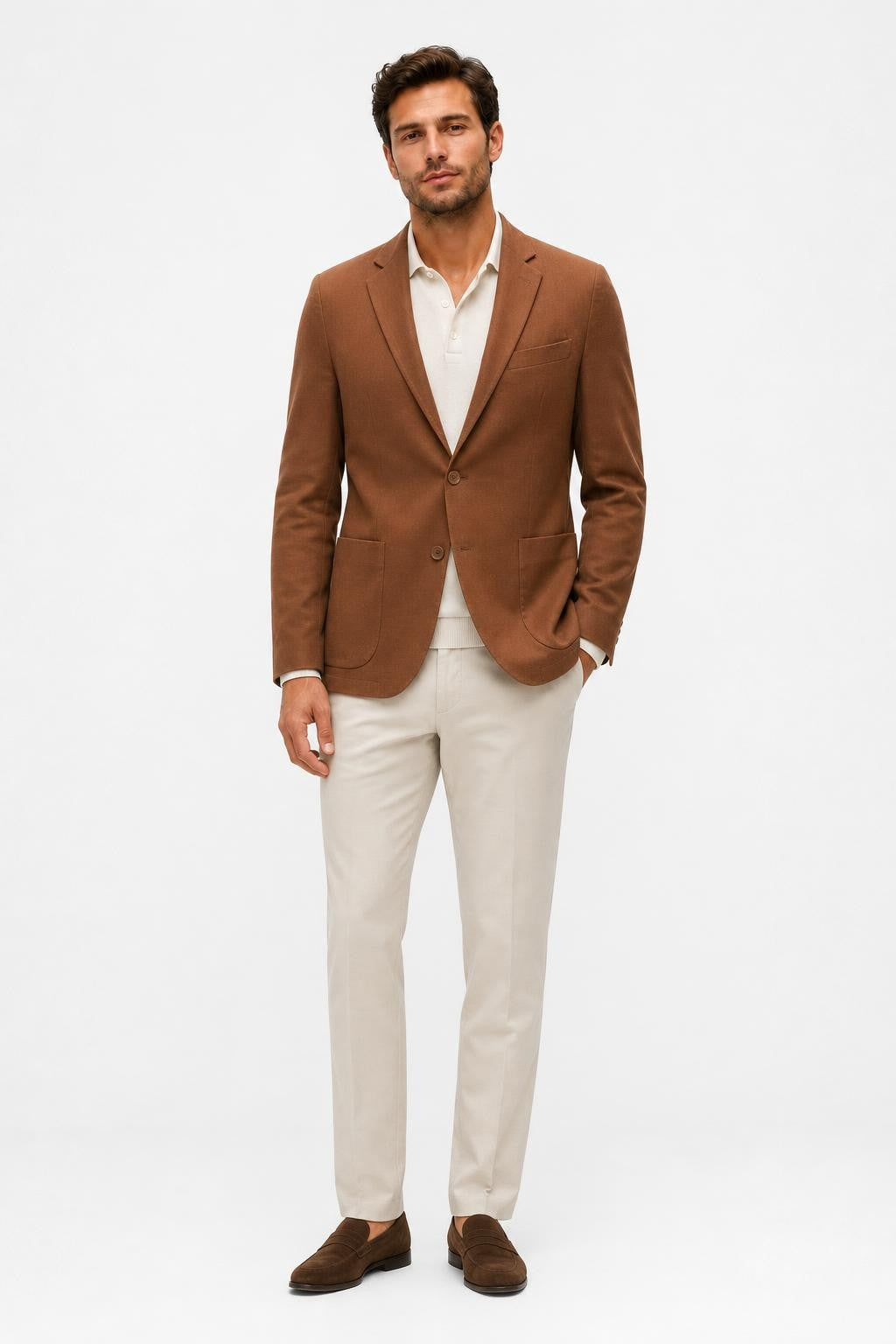 Percival Tailored Linen Blazer Brown
