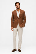Percival Tailored Linen Blazer Brown