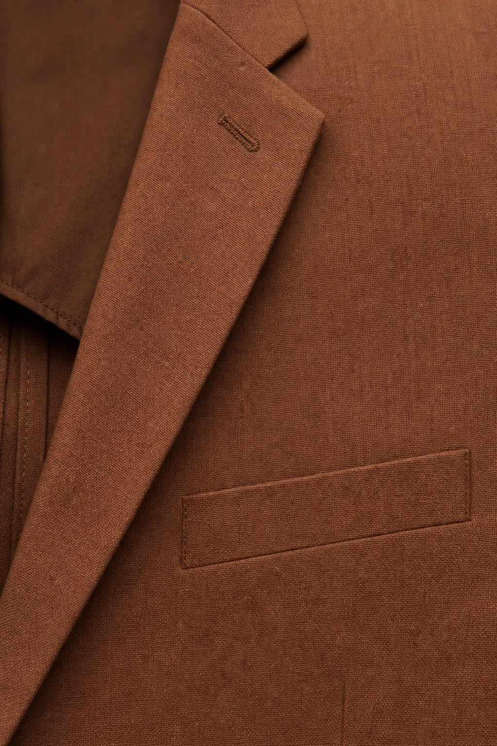 Percival Tailored Linen Blazer Brown