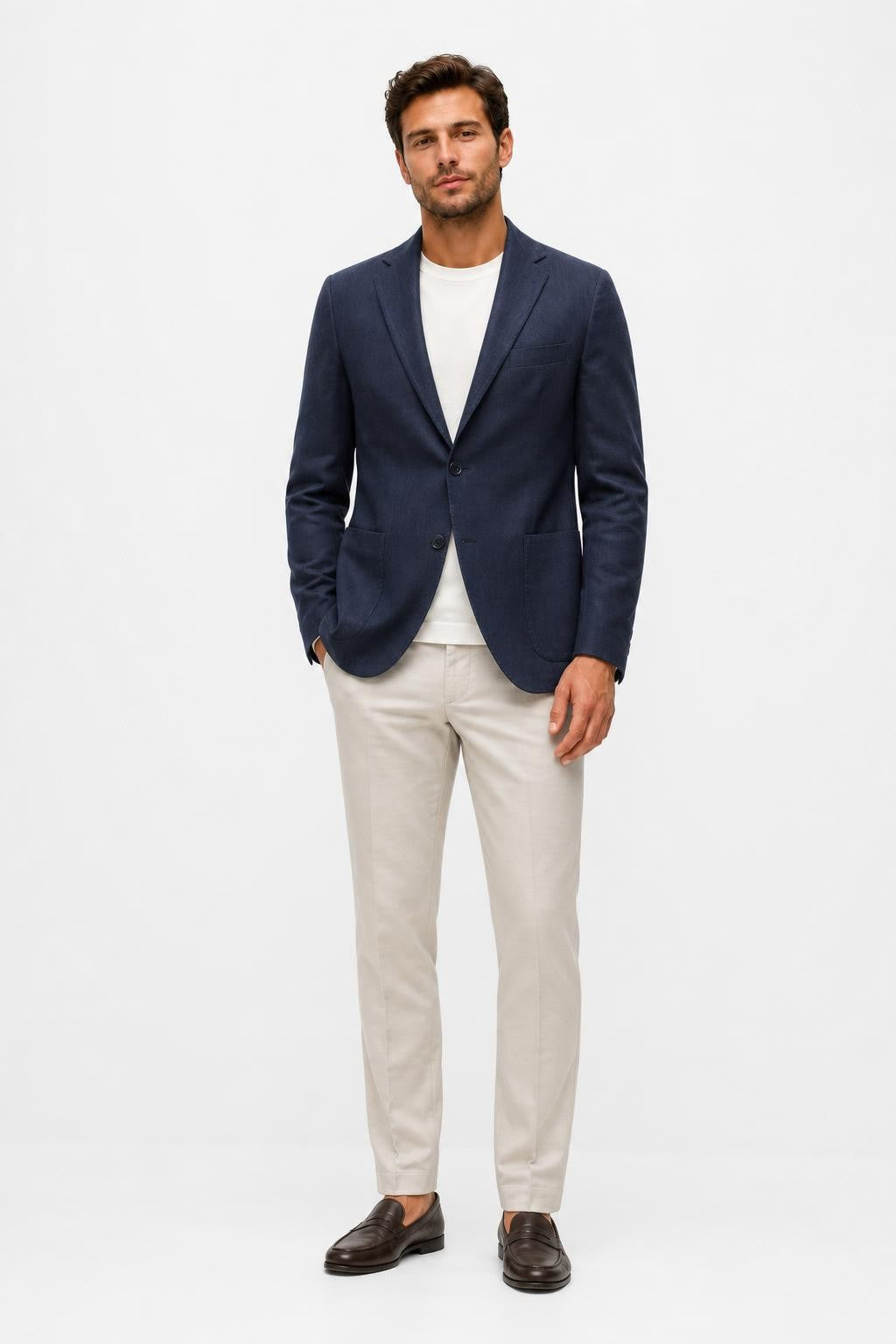 Percival Tailored Linen Blazer Navy