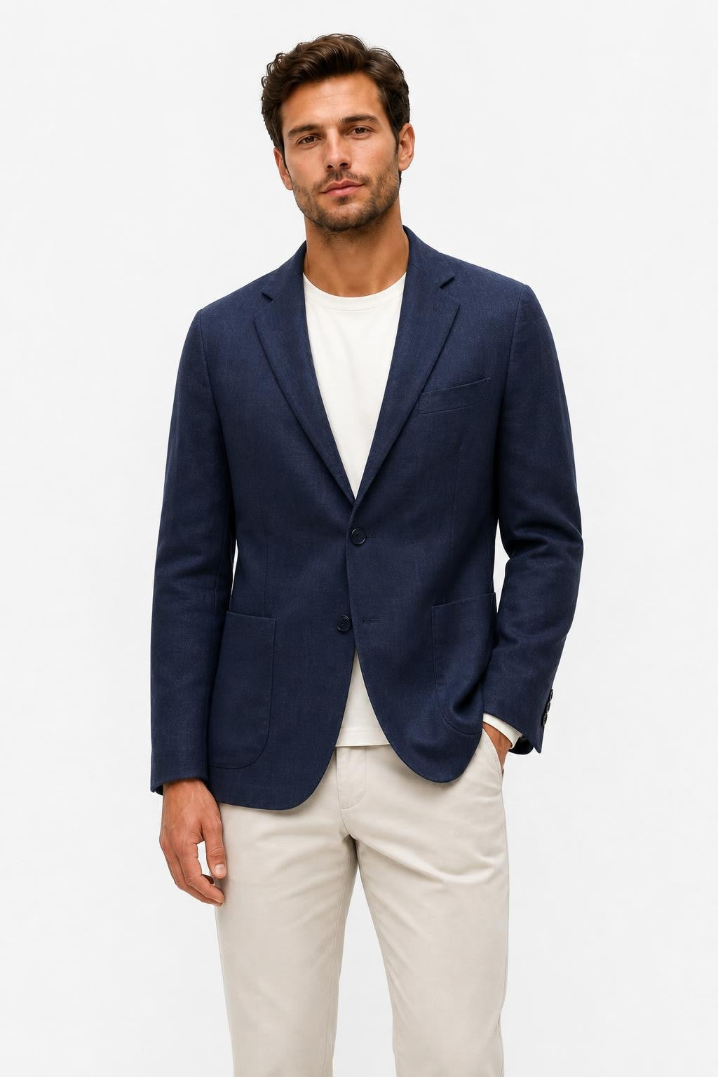 Percival Tailored Linen Blazer Navy