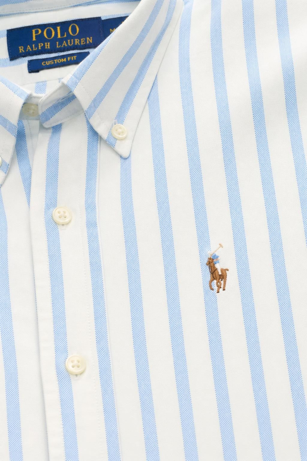 Polo Ralph Lauren Casual Shirt Button-Down Collar Blue White Striped