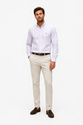 Polo Ralph Lauren Casual Shirt Button-Down Collar Lilac White Striped