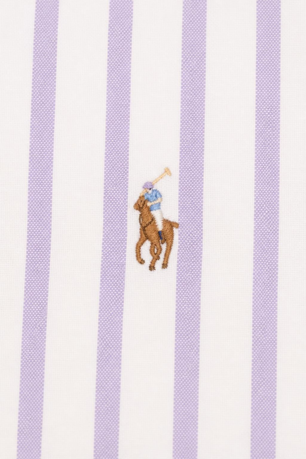 Polo Ralph Lauren Casual Shirt Button-Down Collar Lilac White Striped