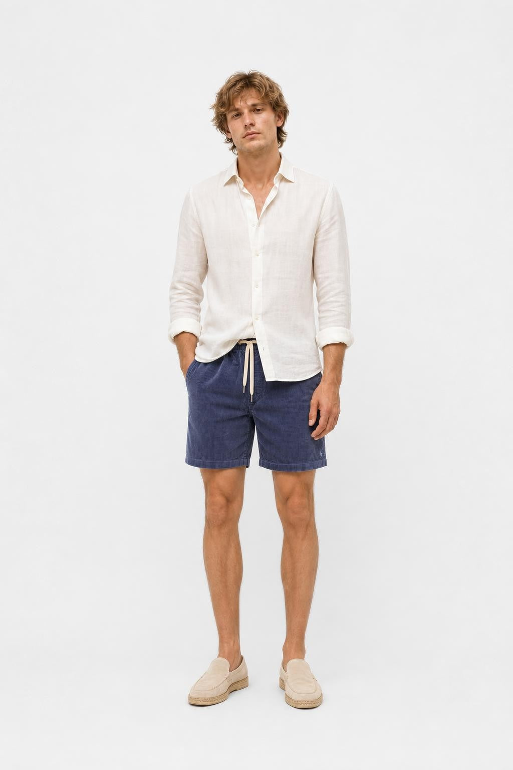 Polo Ralph Lauren Cotton Corduroy Shorts Grey Blue