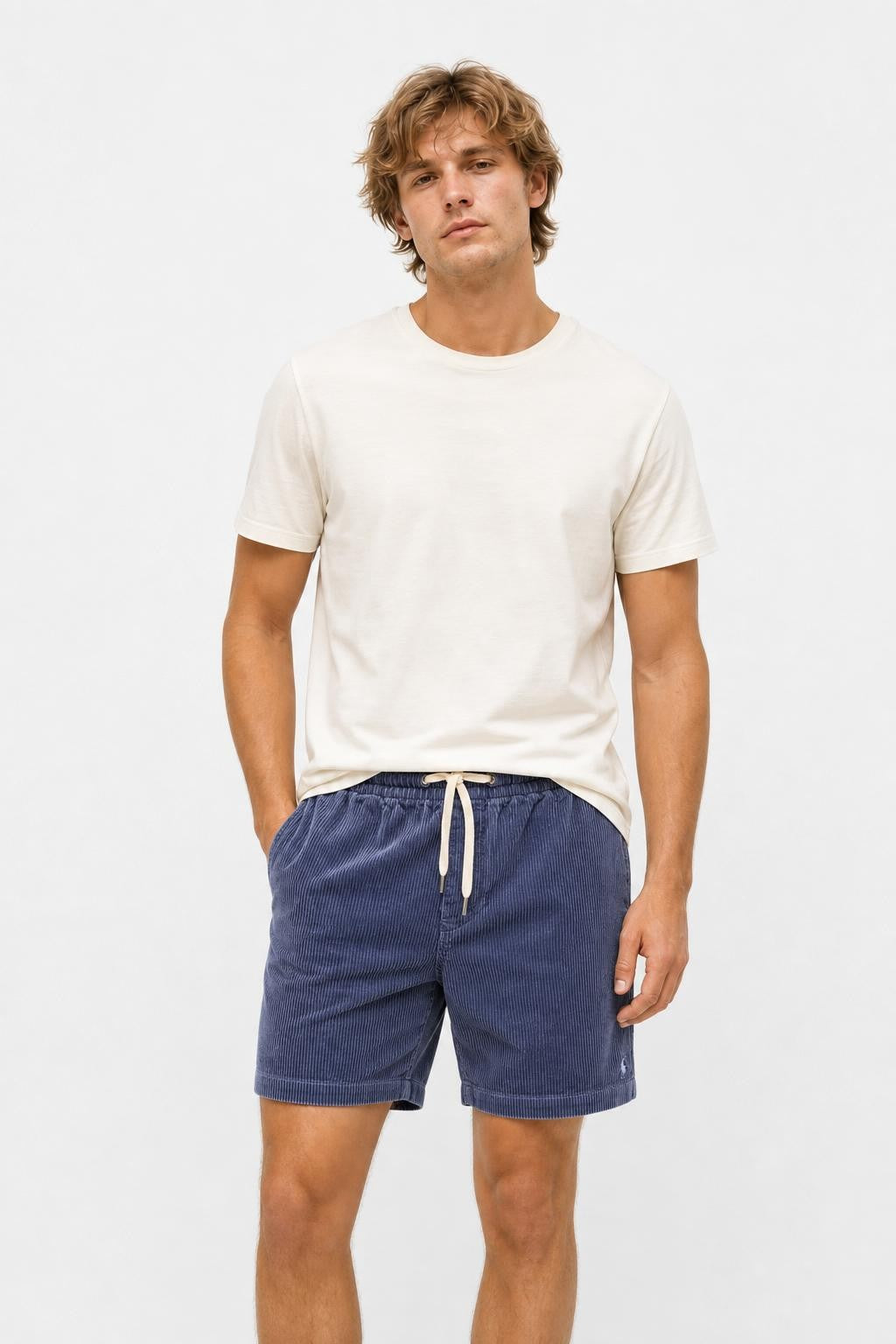 Polo Ralph Lauren Cotton Corduroy Shorts Grey Blue