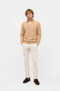 Polo Ralph Lauren Wolle Halbzip-Pullover Kamel meliert