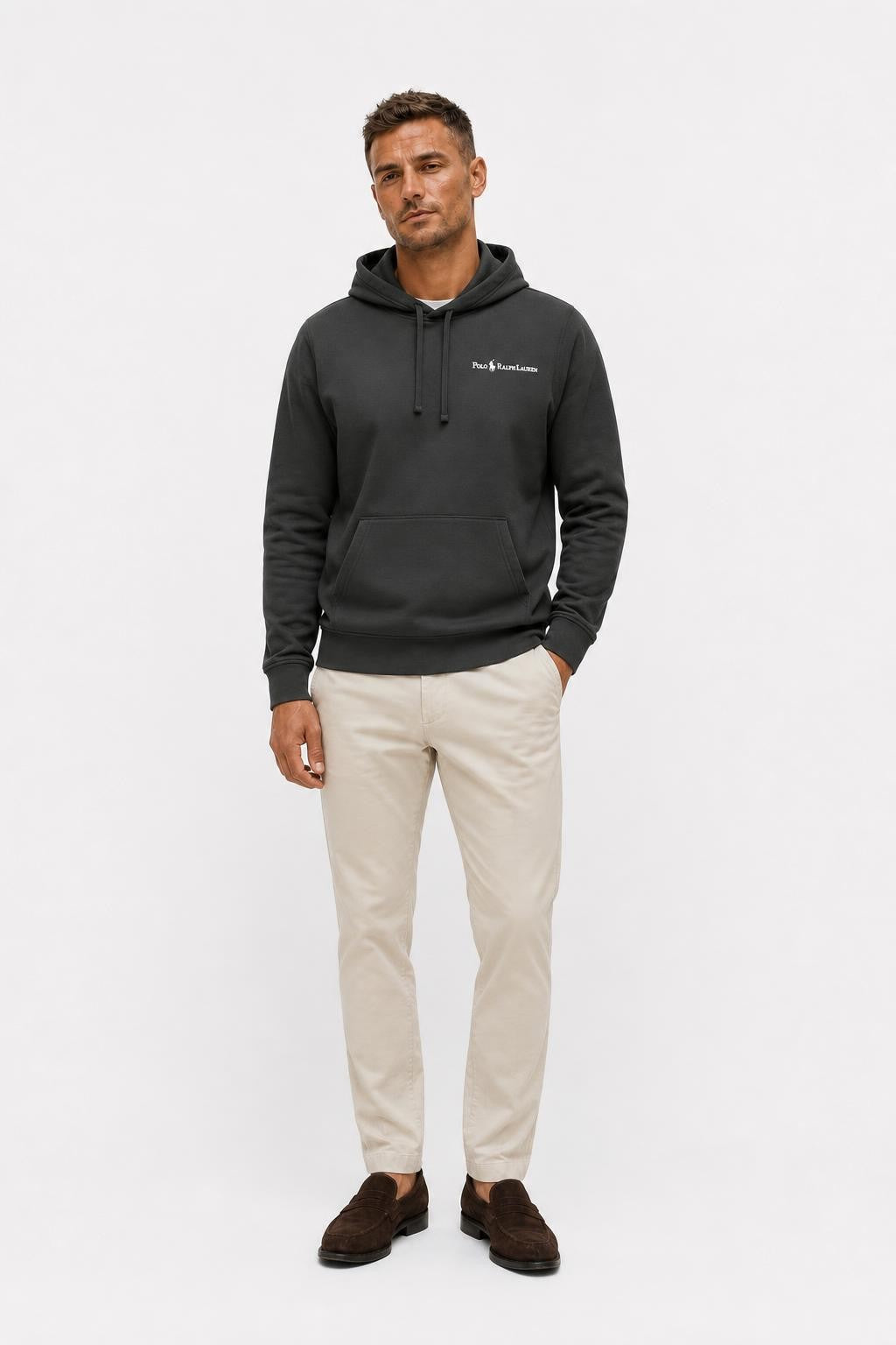 Polo Ralph Lauren Cotton Hooded Jumper Anthracite