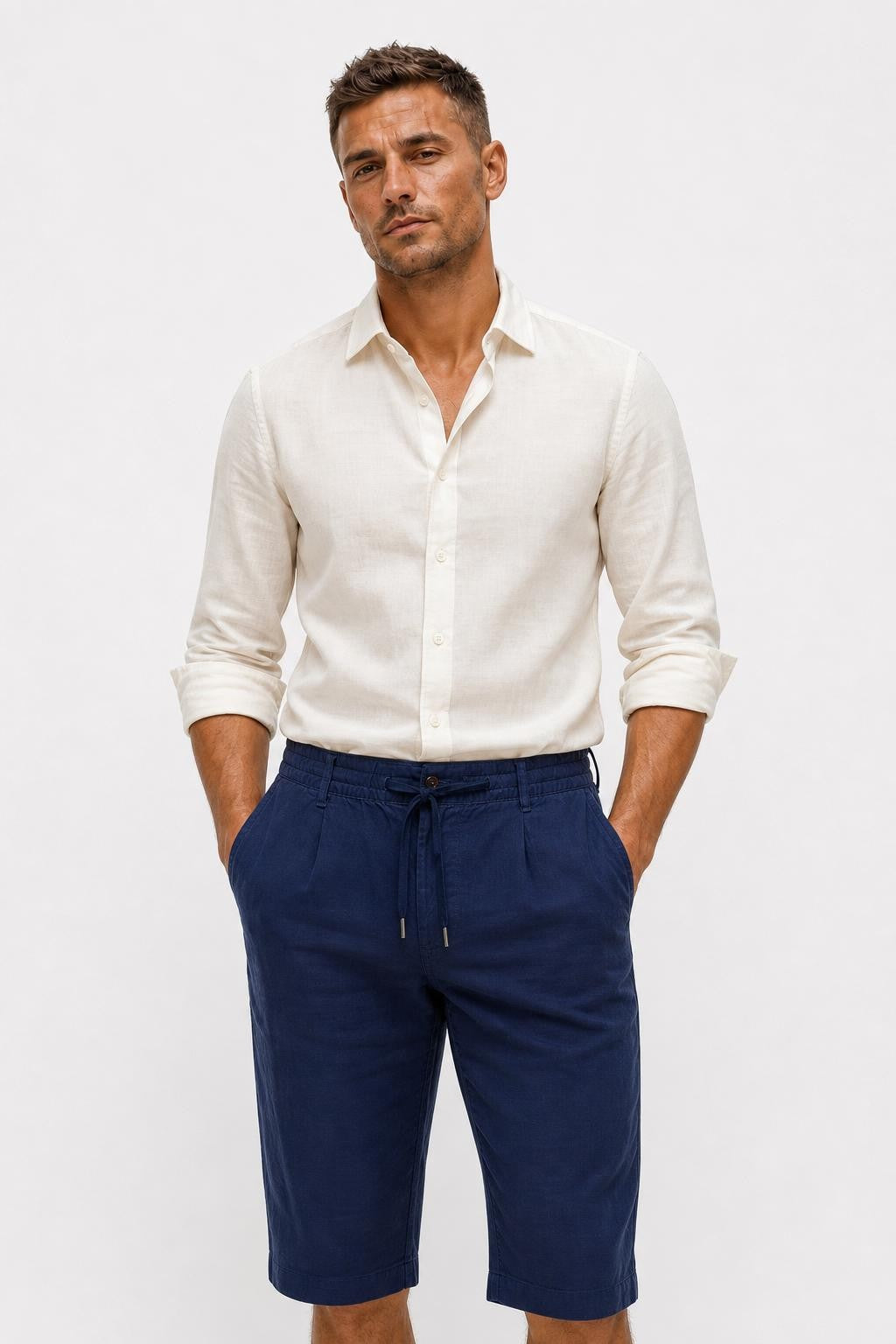 Polo Ralph Lauren Pure Linen Trousers Navy