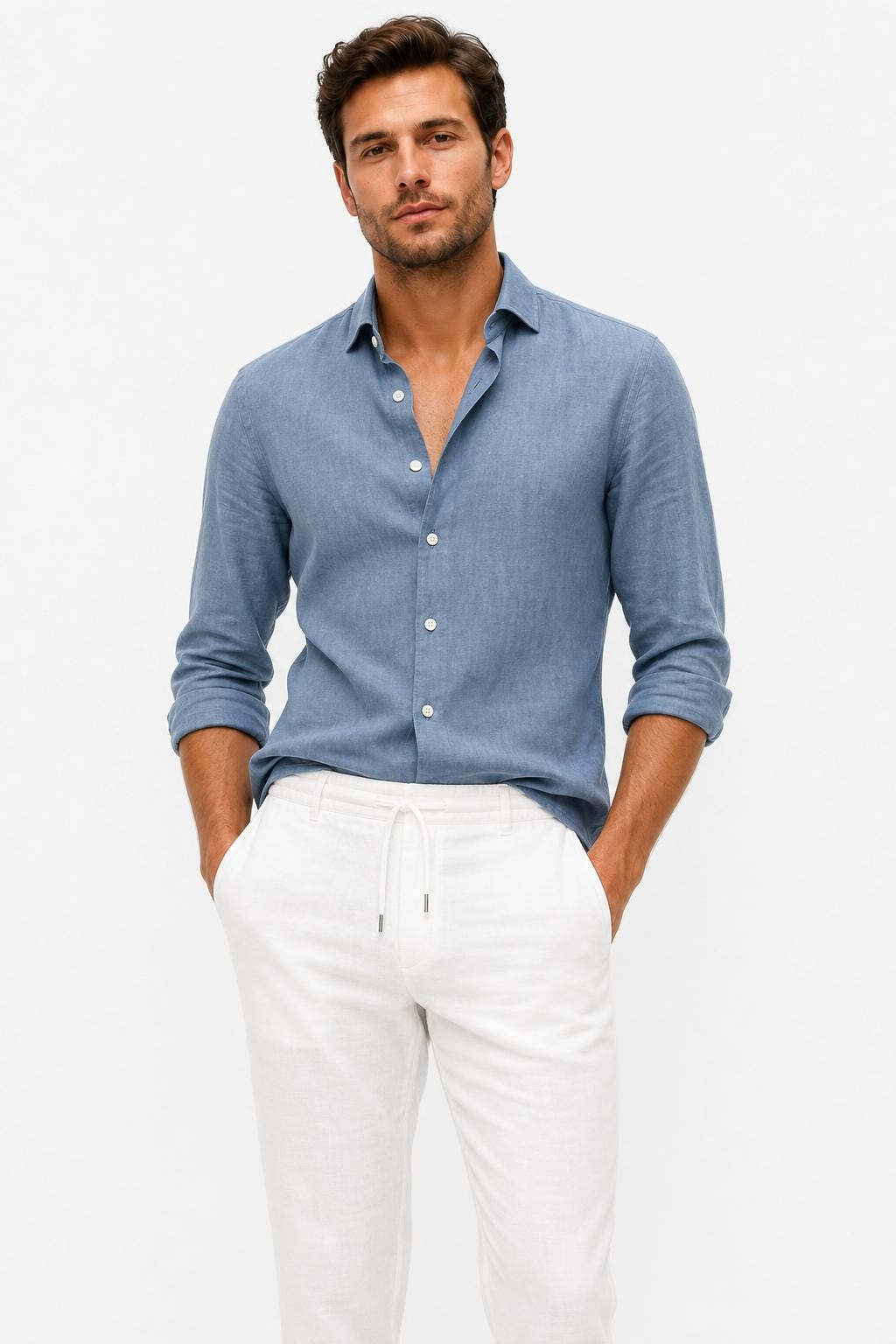 Polo Ralph Lauren Pure Linen Trousers White