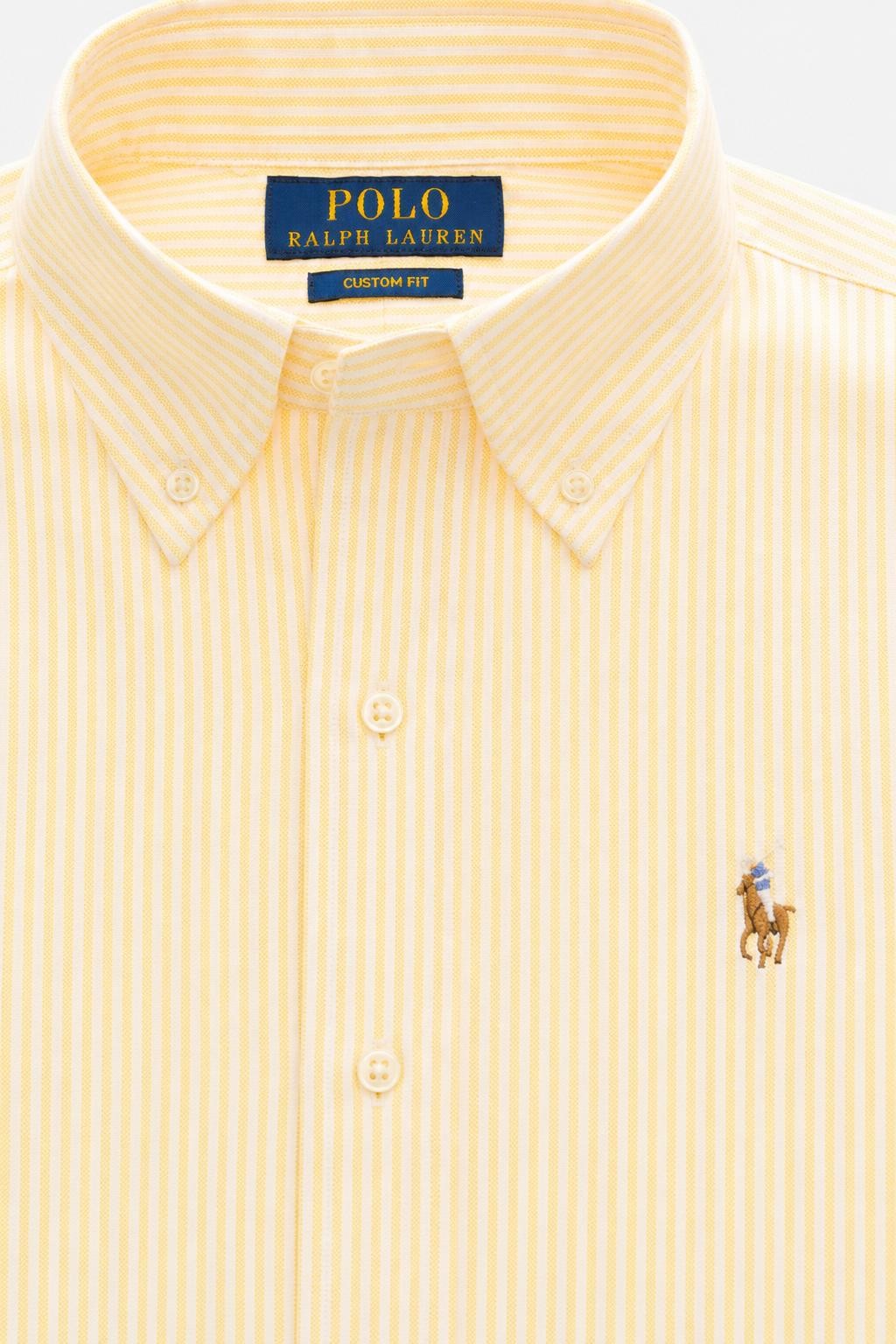 Polo Ralph Lauren Oxford Shirt Button-Down Collar Yellow White Striped