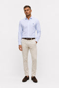 Polo Ralph Lauren Oxford Shirt Shark Collar Light Blue White Striped