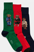 Polo Ralph Lauren Cotton Socks Pack of 3 Green / Navy / Red