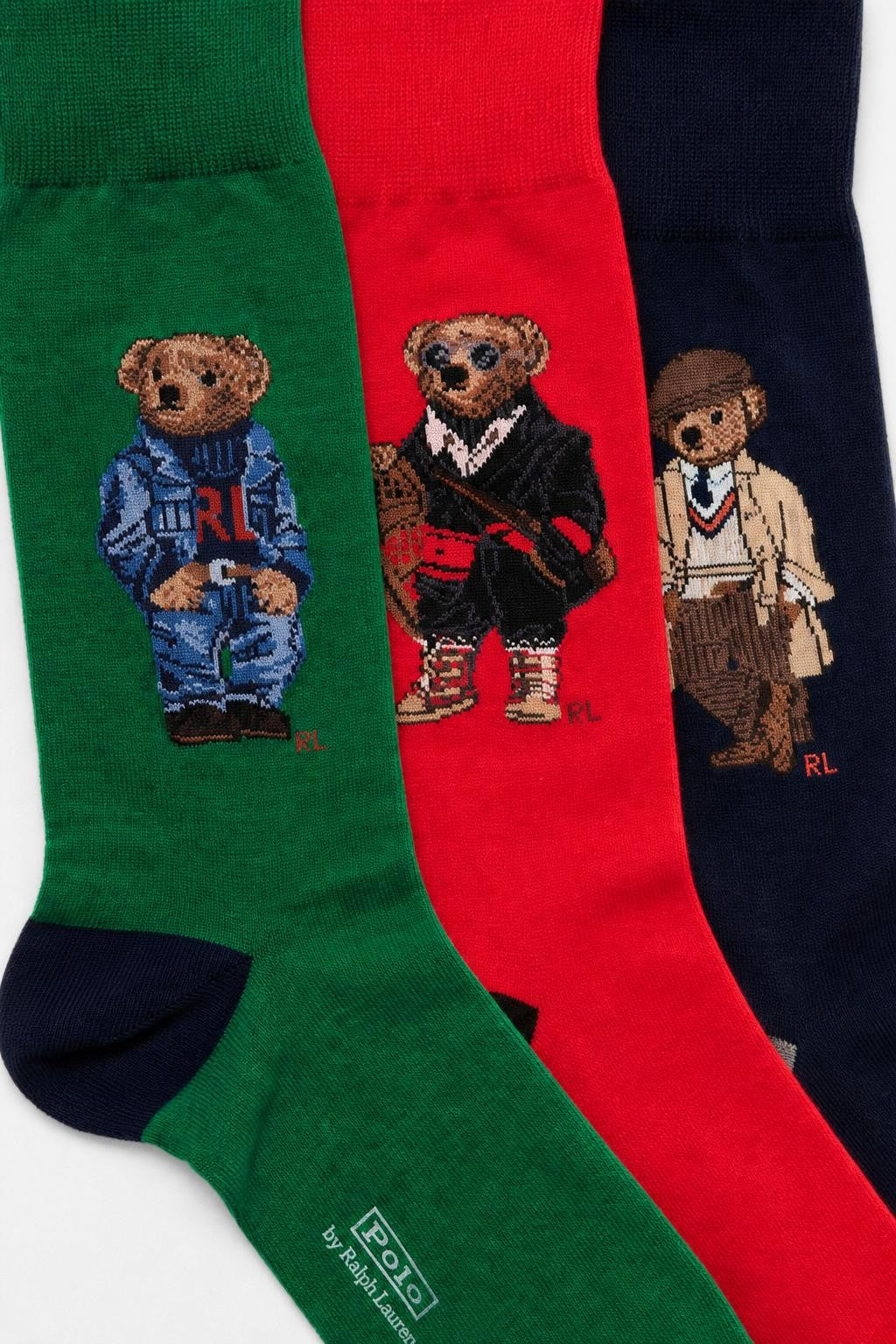 Polo Ralph Lauren Cotton Socks Pack of 3 Green / Navy / Red